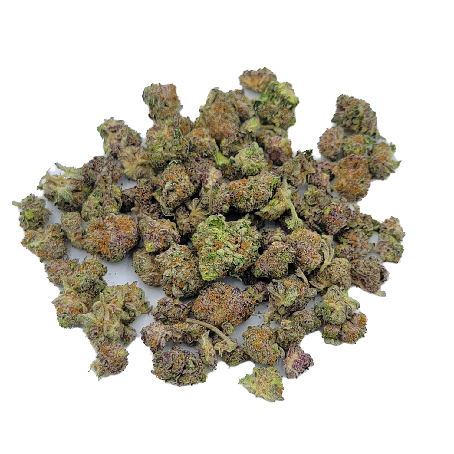Durban Wedding Cake sativa-leaning hybrid buds with lime-green color and orange pistils