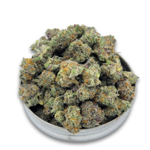 Powdered Donuts hybrid cannabis flower arranged for product photography